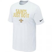 Wholesale Cheap Nike New Orleans Saints Just Do It White T-Shirt