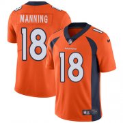 Wholesale Cheap Nike Broncos #18 Peyton Manning Orange Team Color Men's Stitched NFL Vapor Untouchable Limited Jersey