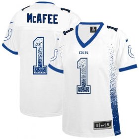 Wholesale Cheap Nike Colts #1 Pat McAfee White Women\'s Stitched NFL Elite Drift Fashion Jersey
