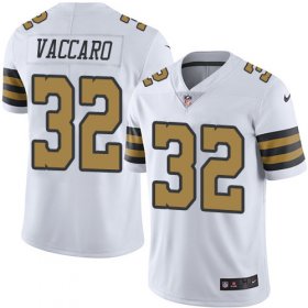Wholesale Cheap Nike Saints #32 Kenny Vaccaro White Men\'s Stitched NFL Limited Rush Jersey