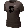 Wholesale Cheap Women's San Francisco Giants Heathered Nike Brown Blended T-Shirt