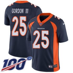 Wholesale Cheap Nike Broncos #25 Melvin Gordon III Navy Blue Alternate Youth Stitched NFL 100th Season Vapor Untouchable Limited Jersey