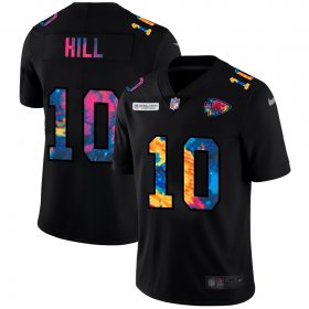 Cheap Kansas City Chiefs #10 Tyreek Hill Men\'s Nike Multi-Color Black 2020 NFL Crucial Catch Vapor Untouchable Limited Jersey