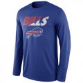 Wholesale Cheap Men's Buffalo Bills Nike Royal Legend Staff Practice Long Sleeves Performance T-Shirt
