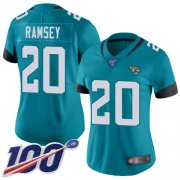Wholesale Cheap Nike Jaguars #20 Jalen Ramsey Teal Green Alternate Women's Stitched NFL 100th Season Vapor Limited Jersey