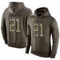 Wholesale Cheap NFL Men's Nike Los Angeles Chargers #21 LaDainian Tomlinson Stitched Green Olive Salute To Service KO Performance Hoodie