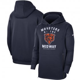 Wholesale Cheap Chicago Bears Nike Sideline Local Performance Pullover Hoodie Navy