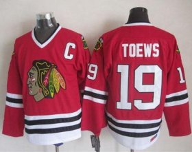 Wholesale Cheap Blackhawks #19 Jonathan Toews Red CCM Throwback Stitched NHL Jersey
