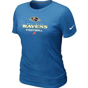 Wholesale Cheap Women\'s Nike Baltimore Ravens Critical Victory NFL T-Shirt Light Blue