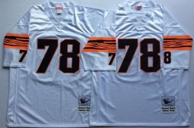 Wholesale Cheap Mitchell And Ness Bengals #78 Anthony Munoz White Throwback Stitched NFL Jersey