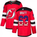 Wholesale Cheap Adidas Devils #63 Jesper Bratt Red Home Authentic USA Flag Stitched Youth NHL Jersey
