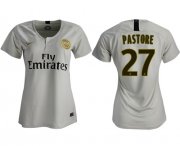 Wholesale Cheap Women's Paris Saint-Germain #27 Pastore Away Soccer Club Jersey