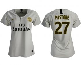 Wholesale Cheap Women\'s Paris Saint-Germain #27 Pastore Away Soccer Club Jersey