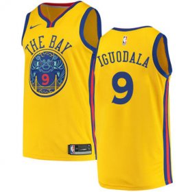 Wholesale Cheap Men\'s Golden State Warriors #9 Authentic Andre Iguodala Gold City Edition Nike NBA Jersey