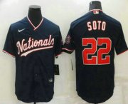 Wholesale Cheap Men's Washington Nationals #22 Juan Soto Navy Blue Stitched MLB Cool Base Nike Jersey