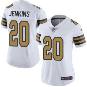 Wholesale Cheap Nike Saints #20 Janoris Jenkins White Women\'s Stitched NFL Limited Rush Jersey