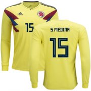 Wholesale Cheap Colombia #15 S.Medina Home Long Sleeves Soccer Country Jersey