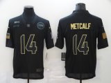 Wholesale Cheap Men's Seattle Seahawks #14 D.K. Metcalf Black 2020 Salute To Service Stitched NFL Nike Limited Jersey