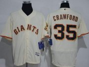 Wholesale Cheap Giants #35 Brandon Crawford Cream Flexbase Authentic Collection Stitched MLB Jersey