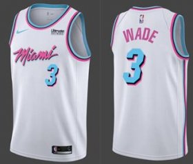 Wholesale Cheap Nike Heat #3 Dwyane Wade White NBA Swingman City Edition Jersey
