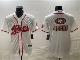 Cheap Men's San Francisco 49ers White Team Big Logo With Patch Cool Base Stitched Baseball Jersey