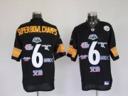 Wholesale Cheap Steelers #6 Super Bowl Champion Patch Black Stitched NFL Jersey