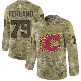 Wholesale Cheap Adidas Flames #79 Michael Ferland Camo Authentic Stitched NHL Jersey