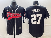 Wholesale Cheap Men's Atlanta Braves #27 Austin Riley Black Cool Base Stitched Baseball Jersey1