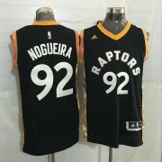Wholesale Cheap Men's Toronto Raptors #92 Lucas Nogueira Black With Gold New NBA Rev 30 Swingman Jersey