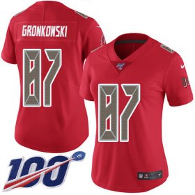 Wholesale Cheap Nike Buccaneers #87 Rob Gronkowski Red Women\'s Stitched NFL Limited Rush 100th Season Jersey