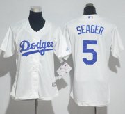 Wholesale Cheap Dodgers #5 Corey Seager White Home Women's Stitched MLB Jersey