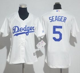 Wholesale Cheap Dodgers #5 Corey Seager White Home Women\'s Stitched MLB Jersey