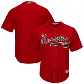 Wholesale Cheap Atlanta Braves Majestic 2019 Alternate Official Cool Base Team Jersey Scarlet