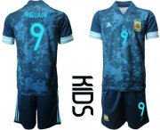 Wholesale Cheap Youth 2020-2021 Season National team Argentina awya blue 9 Soccer Jersey