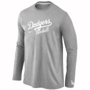Wholesale Cheap Los Angeles Dodgers Long Sleeve MLB T-Shirt Grey