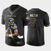 Cheap Seattle Seahawks #3 Russell Wilson Nike Team Hero 2 Vapor Limited NFL 100 Jersey Black Golden