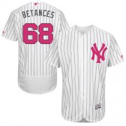 Wholesale Cheap Yankees #68 Dellin Betances White Strip Flexbase Authentic Collection Mother's Day Stitched MLB Jersey