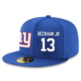 Wholesale Cheap New York Giants #13 Odell Beckham Jr Snapback Cap NFL Player Royal Blue with White Number Stitched Hat