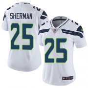 Wholesale Cheap Nike Seahawks #25 Richard Sherman White Women's Stitched NFL Vapor Untouchable Limited Jersey
