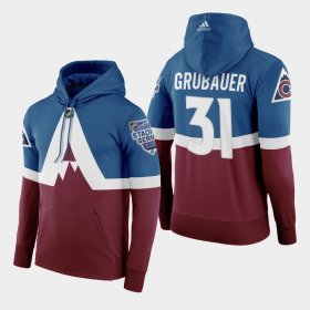 Wholesale Cheap Adidas Colorado Avalanche #31 Philipp Grubauer Men\'s Burgundy 2020 Stadium Series Hoodie