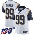 Wholesale Cheap Nike Rams #99 Aaron Donald White Men's Stitched NFL 100th Season Vapor Limited Jersey