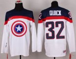 Wholesale Cheap Olympic Team USA #32 Jonathan Quick White Captain America Fashion Stitched NHL Jersey