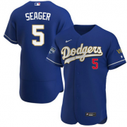 Wholesale Cheap Men's Los Angeles Dodgers #5 Corey Seager Royal Blue Championship Flex Base Sttiched MLB Jersey