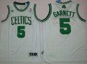 Wholesale Cheap Boston Celtics #5 Kevin Garnett Revolution 30 Swingman White Jersey