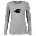 Wholesale Cheap Women's Nike Carolina Panthers Of The City Long Sleeve Tri-Blend NFL T-Shirt Light Grey