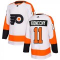 Wholesale Cheap Adidas Flyers #11 Travis Konecny White Road Authentic Stitched Youth NHL Jersey