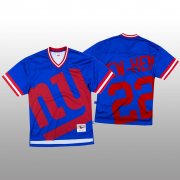 Wholesale Cheap NFL New York Giants #22 Wayne Gallman Blue Men's Mitchell & Nell Big Face Fashion Limited NFL Jersey