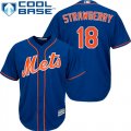 Wholesale Cheap Mets #18 Darryl Strawberry Blue Cool Base Stitched Youth MLB Jersey