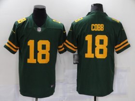 Wholesale Cheap Men\'s Green Bay Packers #18 Randall Cobb Green Yellow 2021 Vapor Untouchable Stitched NFL Nike Limited Jersey