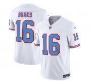Wholesale Cheap Men's Tennessee Titans #16 Treylon Burks White 2023 F.U.S.E. Vapor Limited Throwback Football Stitched Jersey